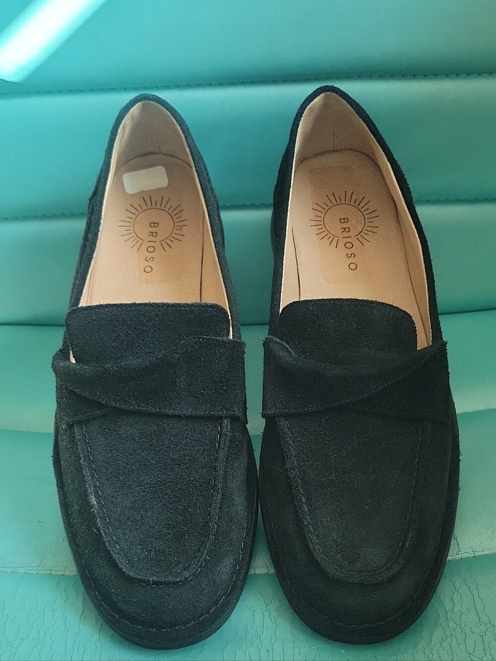 Brioso Black Leather Loafers for Women